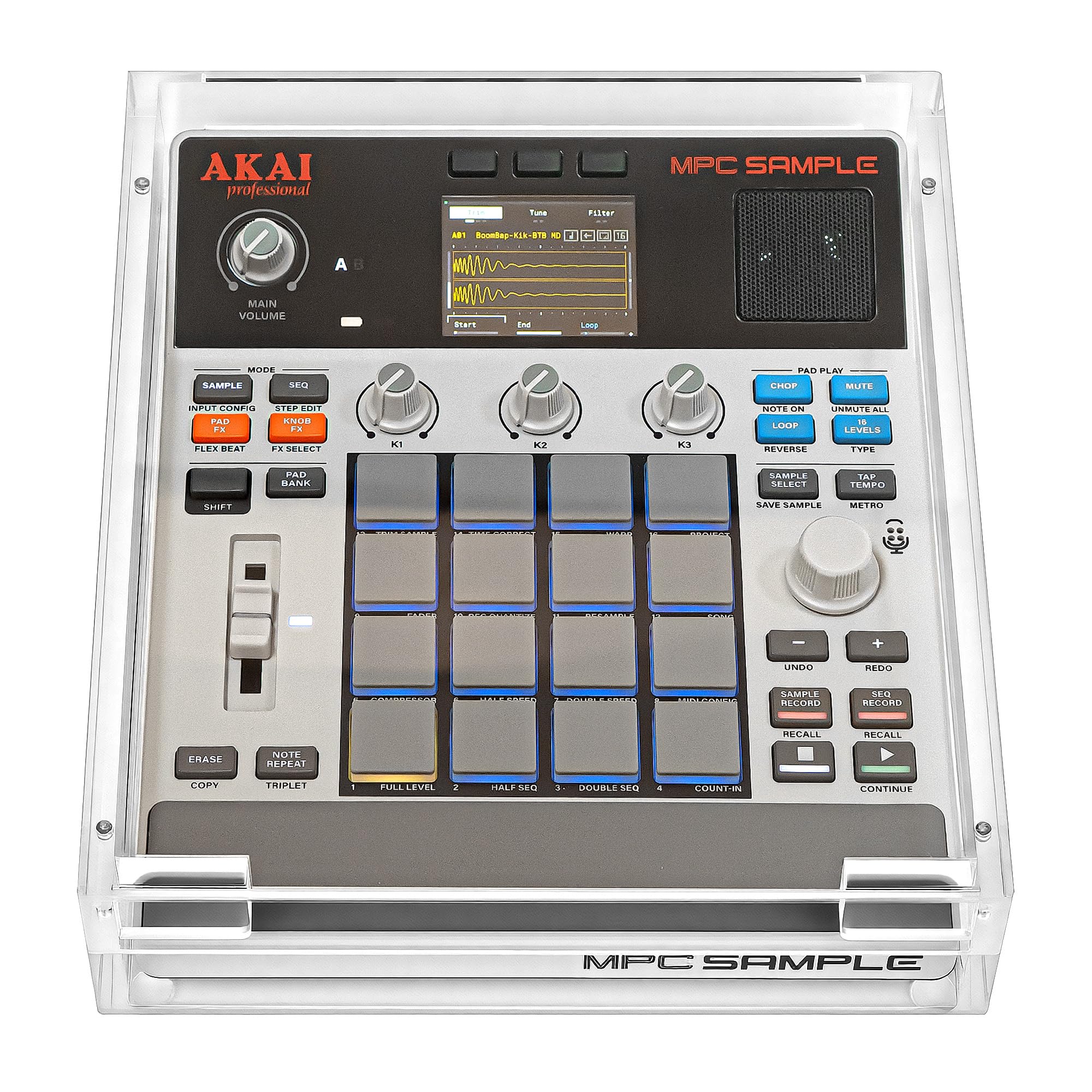 Geekria Audio Sampler Acrylic Protective Case/Dust cover, Compatible with Akai Professional MPC Sample Portable Groovebox, Magnetic Opening and Closing Design