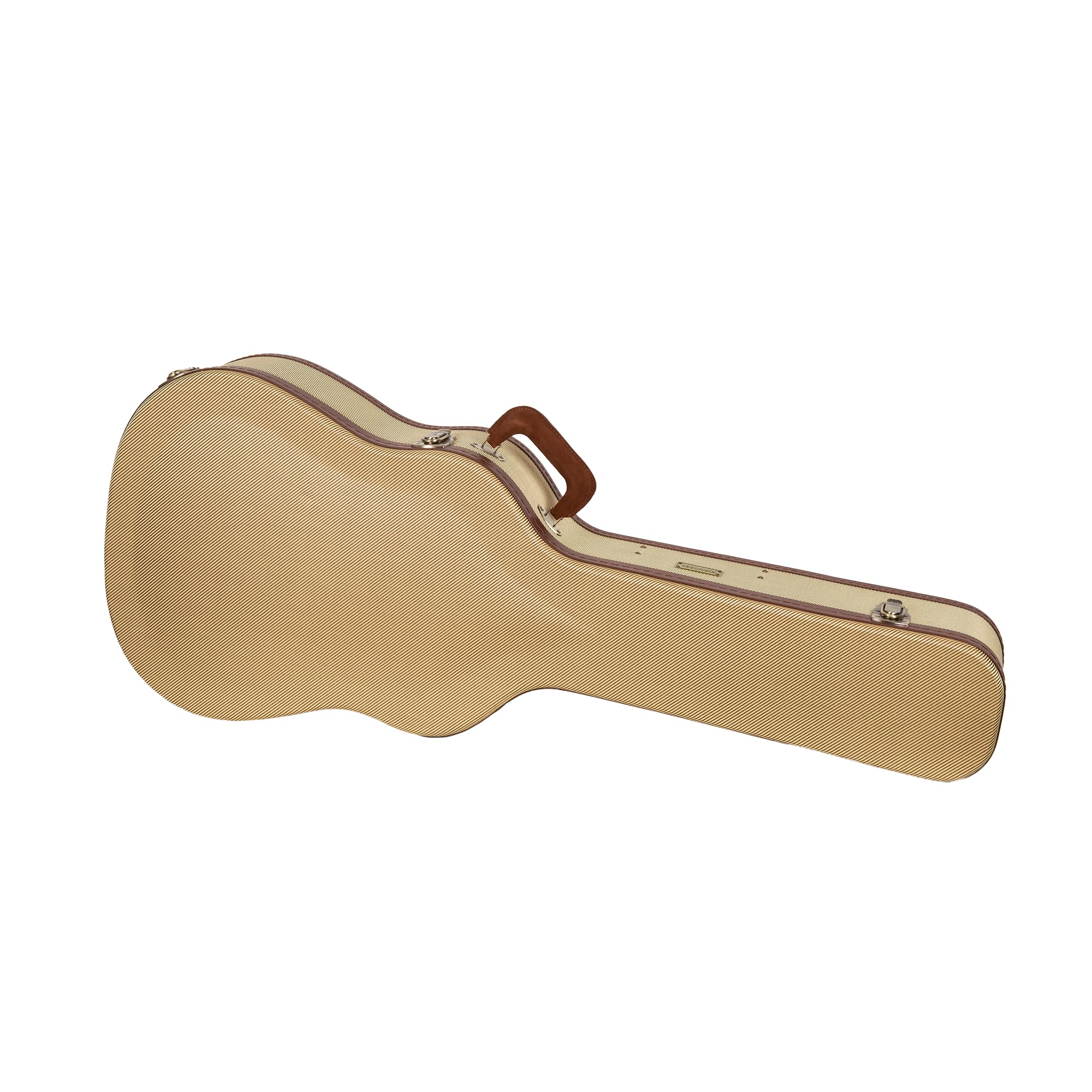 Crossrock Master Series 000 12-Fret Acoustic Guitar Case | Classic Tweed Exterior, Re-Engineered Wooden Shell, Leather Handle & Deep Red Velvet Interior(CRW720-00012FT)