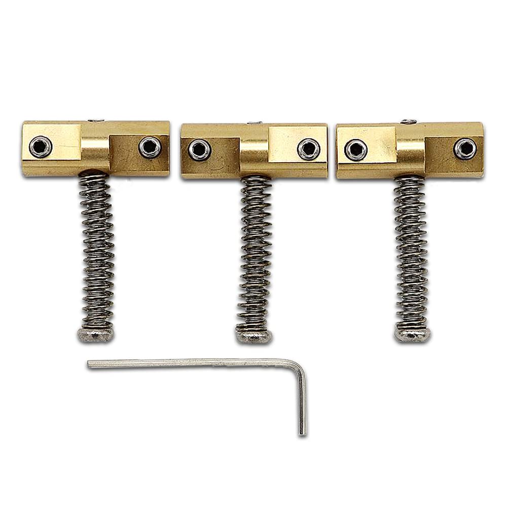 3pcs Guitar Bridge Compensated Brass Saddles Set for Vintage Style Telecaster Electric Guitar Bridge Saddles – Replacement part for Fender Tele Style Guitars