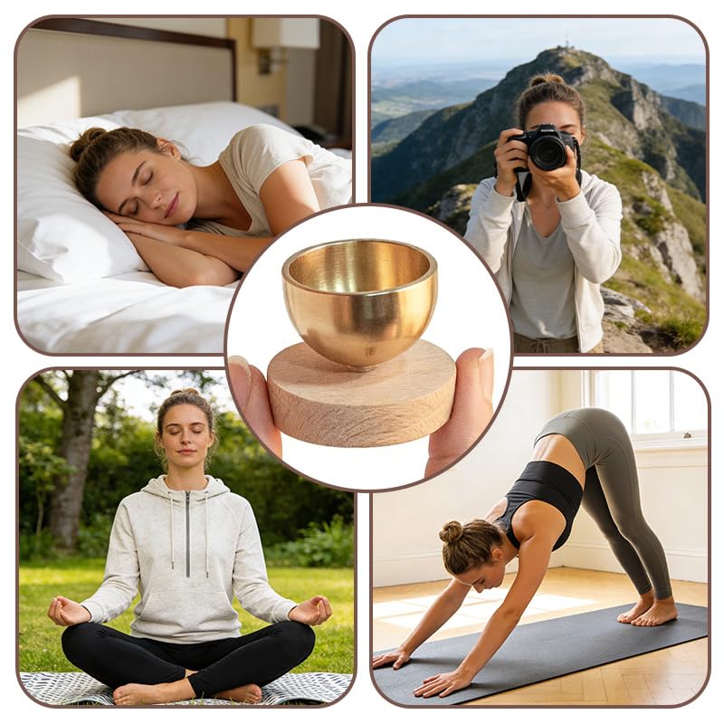 Mini Singing Bowl Set,Portable Brass Meditation Sound Bowl for Yoga