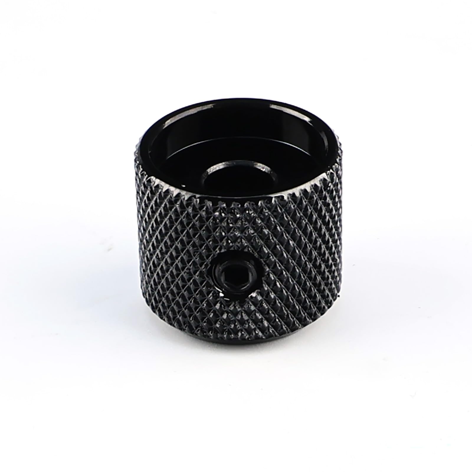 OVSAL 3Pcs Aluminum Alloy Electric Bass Guitar Knobs Speed Control 6.1mm(15/64″) Potentiometer Shaft Dome Metal Volume Tone Knobs for Electric Bass Guitar Replacement Parts (Black)