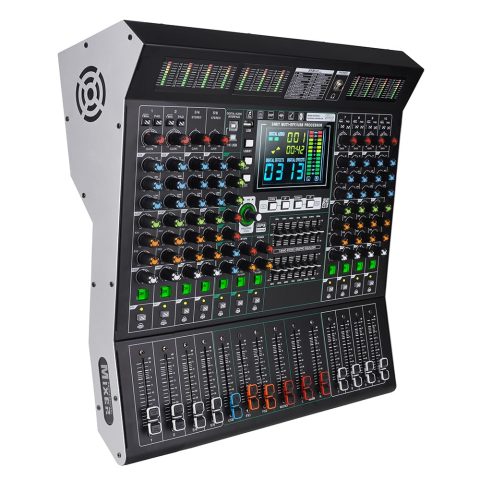 Yamnweo GF8PRO Multifunction 8 Channel Audio Mixer, LCD Color Screen, Supports Multi-Effect Audio Processing, Built-in 7 Band Equalizer and 99 Reverb DJ Mixer for Performance and Studio (GF8 FBM)