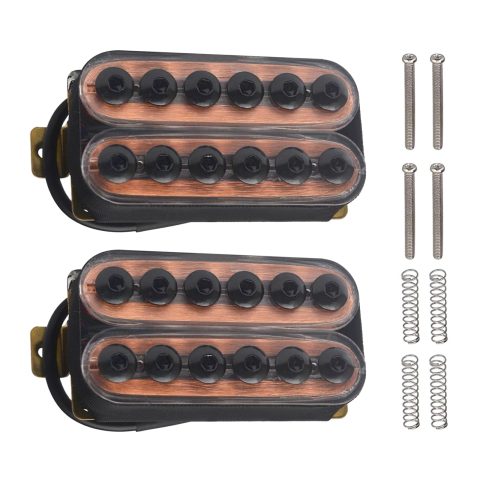 SAPHUE Adjustable Metal Double Coil Electric Guitar Pickups Humbucker Punk Neck/Bridge Pickup (Transparent)