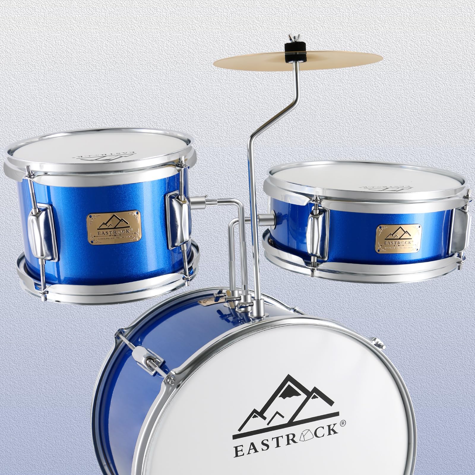 EASTROCK 3 Piece 14” Junior Drum sets for Drummer,Dark Blue