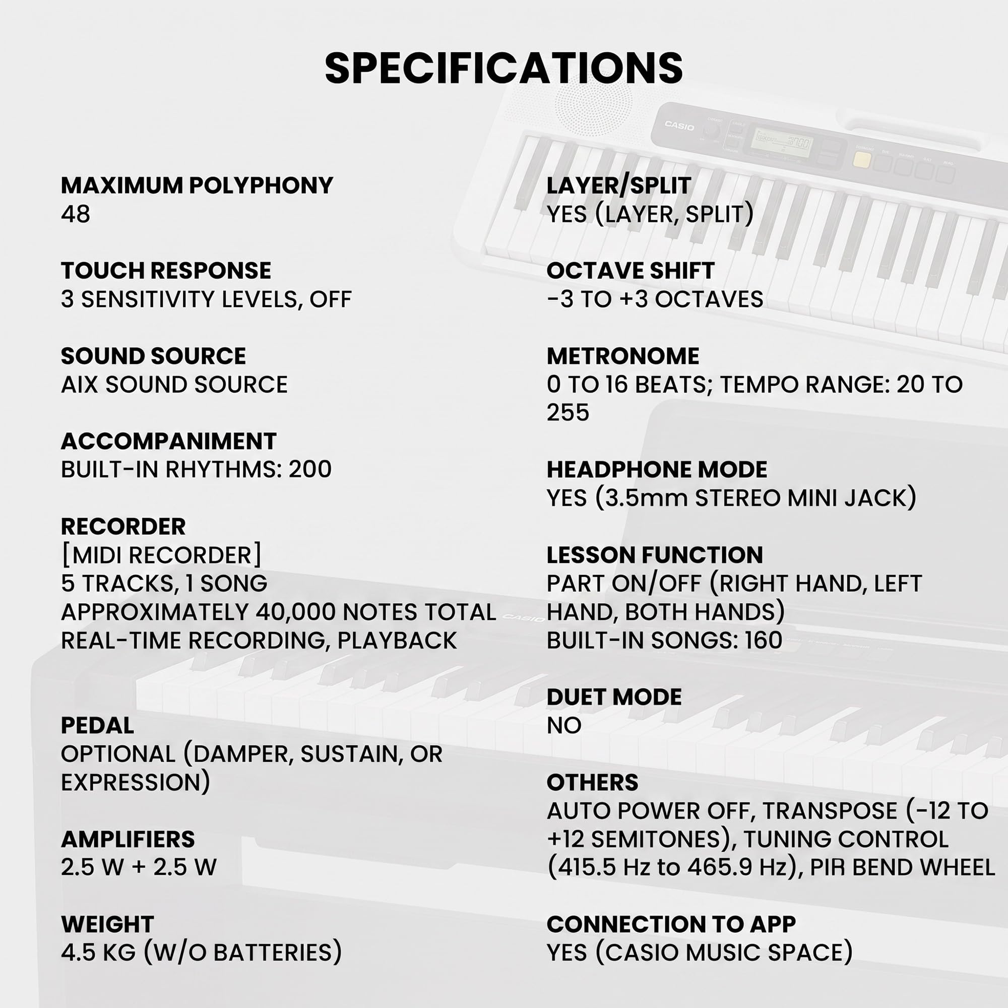 Casio CT-S400 61-Key Portable Keyboard Bundle with Adjustable Stand, Bench, Headphones, Sustain Pedal, Piano Book, Online Piano Lessons, Instructional DVD, and Austin Bazaar Polishing Cloth