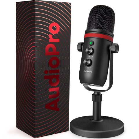 AUDIOPRO USB Microphone, Computer Condenser Gaming Mic for PC/Laptop/PS4/5.