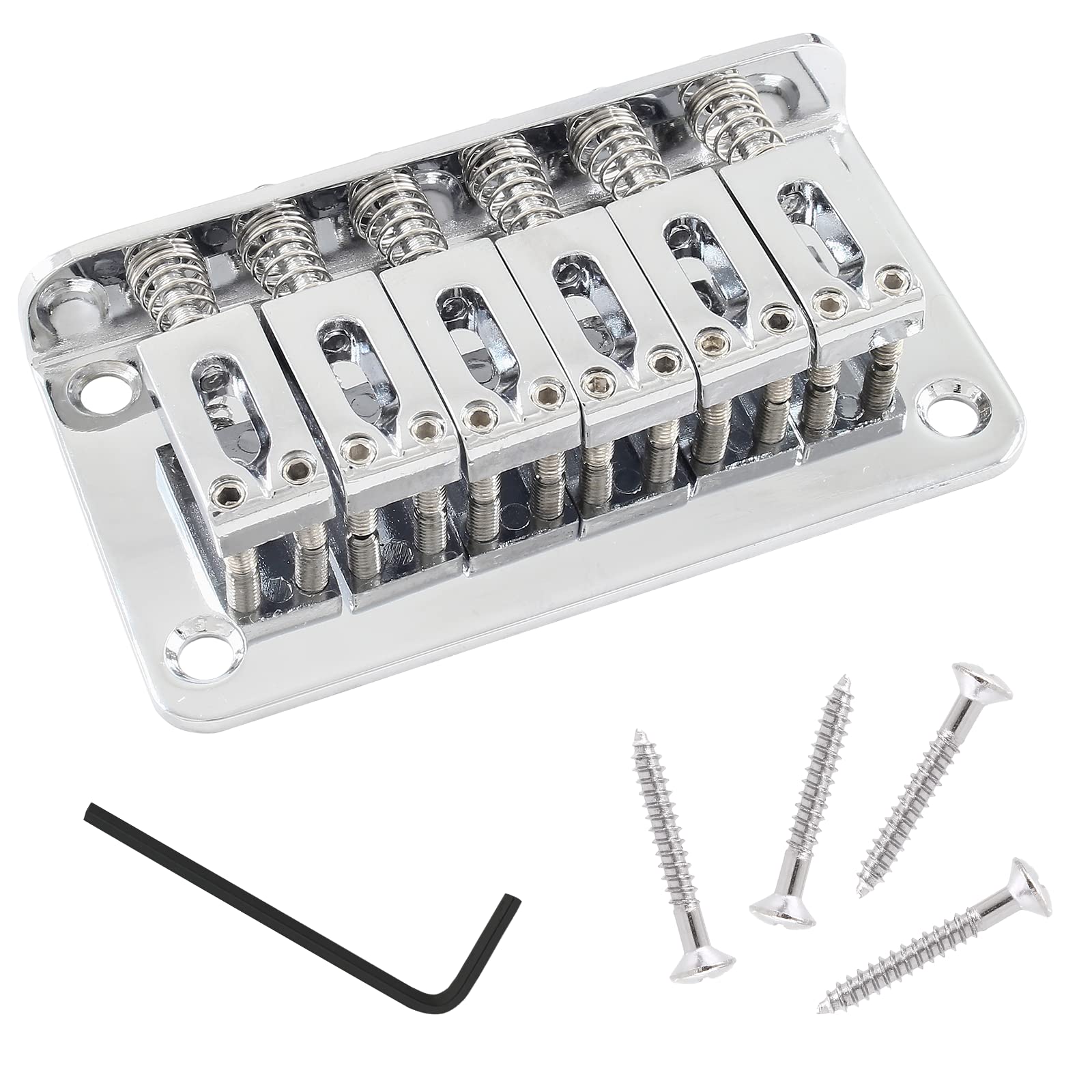 HARSKIYER Silver Fixed 6-String Hardtail Guitar Bridge Top Load W/Kit