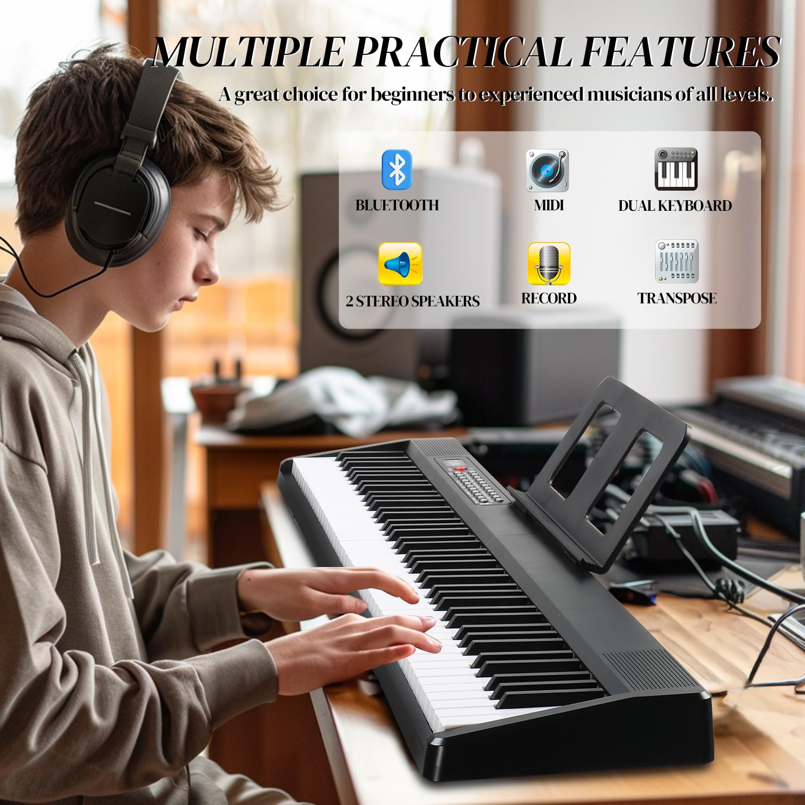 Ktaxon 88 Key Foldable Electronic Keyboard Piano, Electric Piano