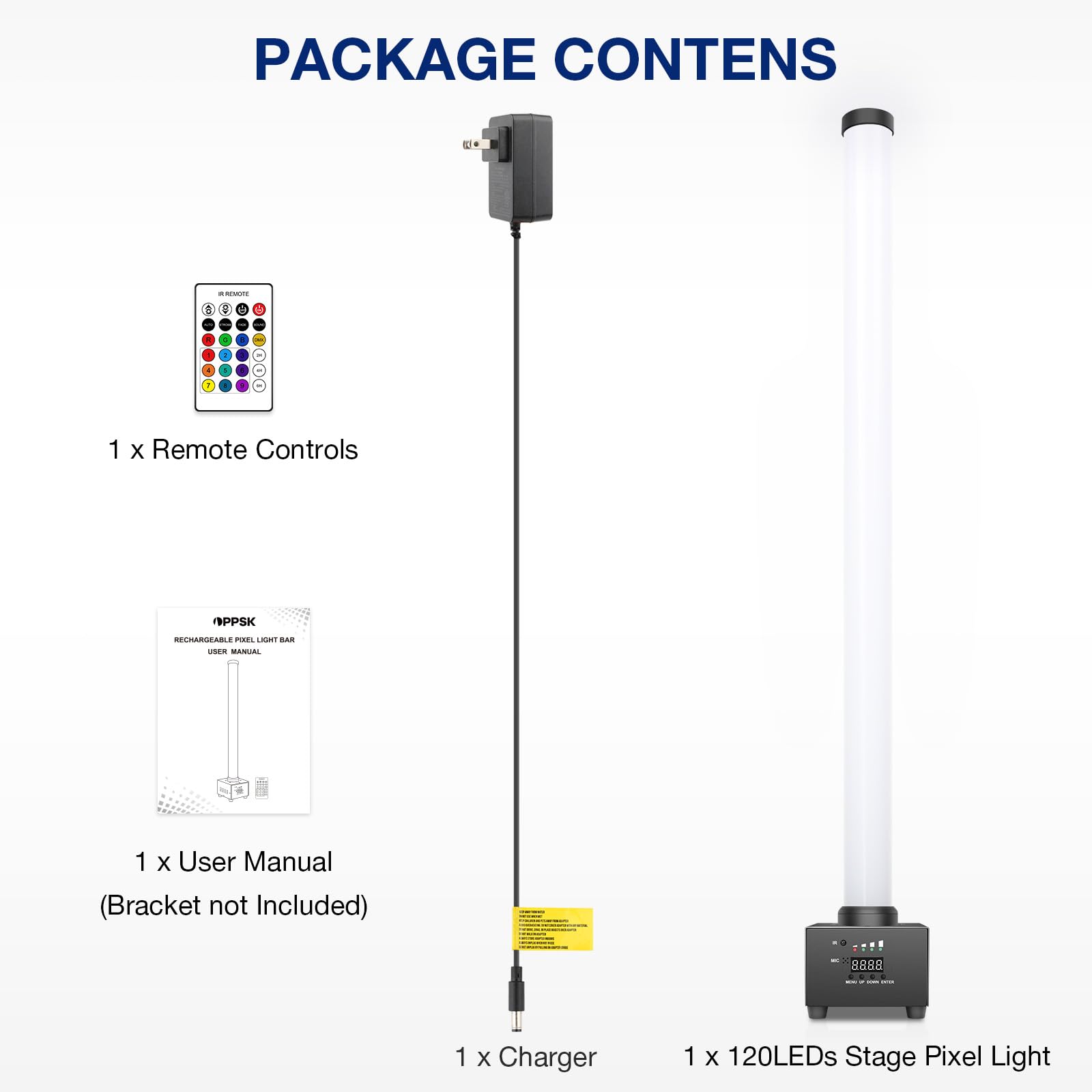 OPPSK Battery Powered Pixel Tube Light Bar for Stage Party