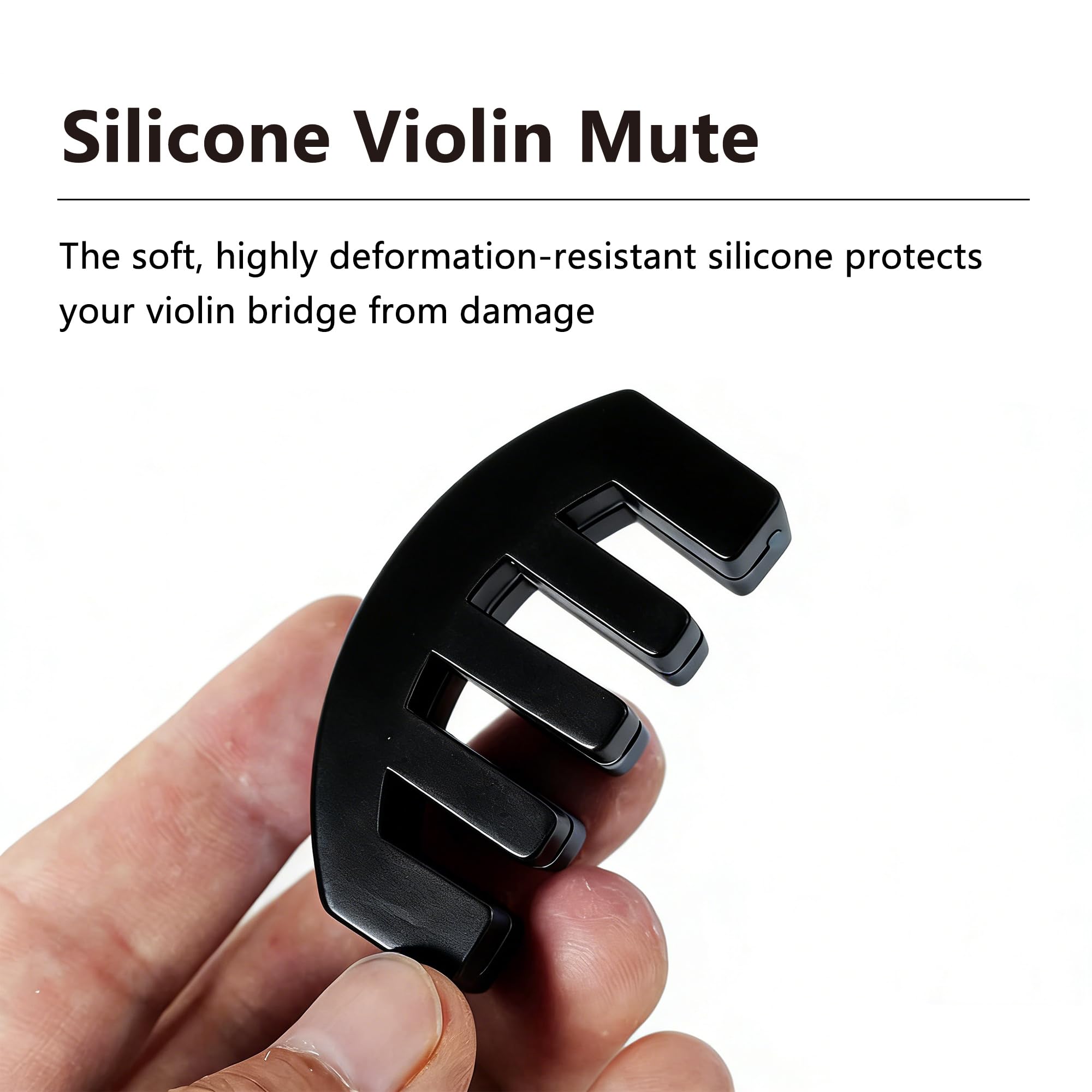 Black Rubber Violin Mute,Practice Silencer with Noise Reduction