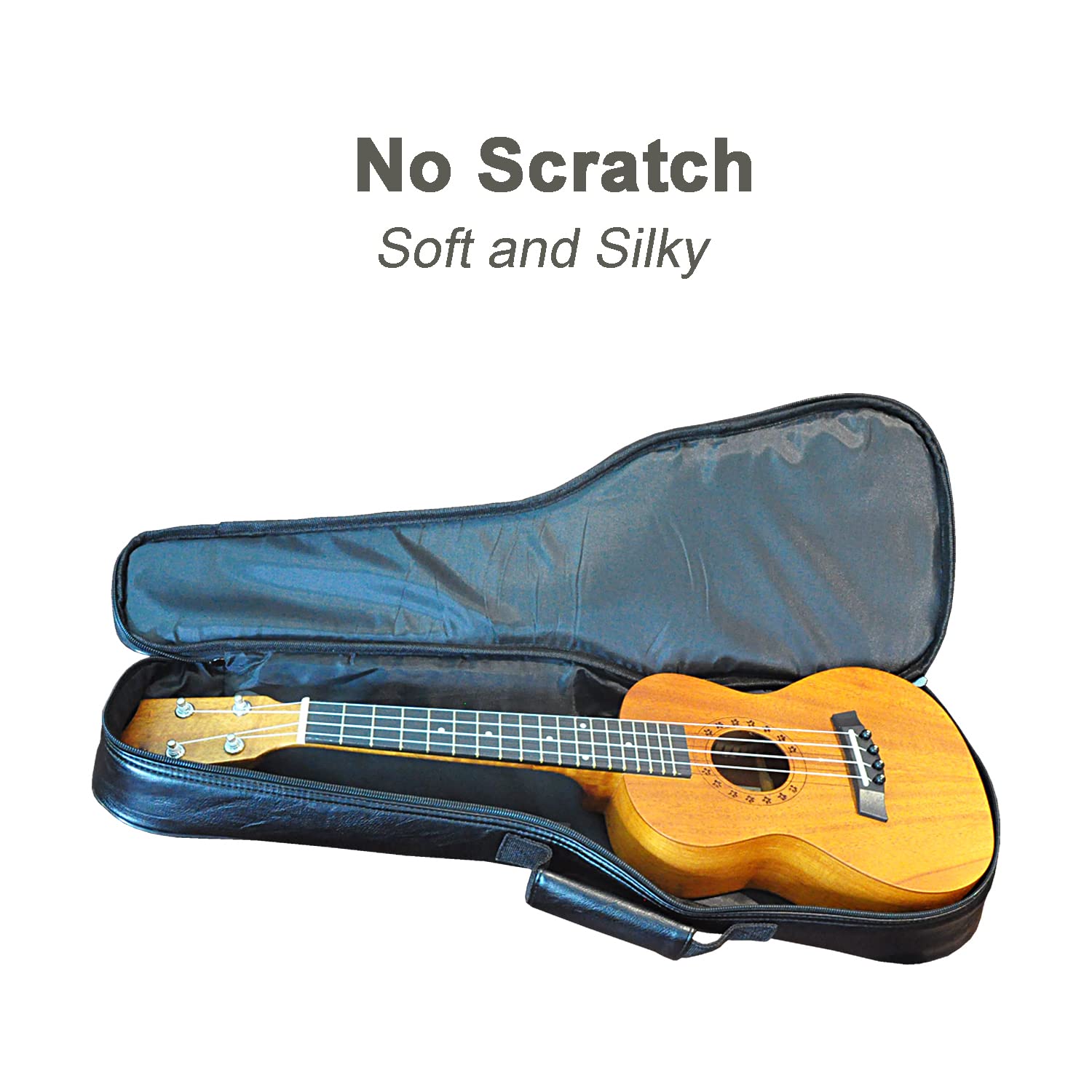 Farcaya Ukulele Case Bag Concert Gig 0.5in 12MM Pad(Black 23/24 Uke Case)