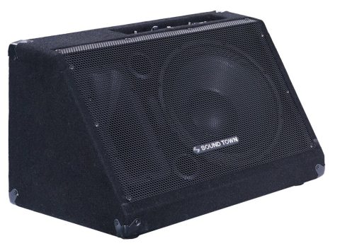 Sound Town Powered DJ PA Stage Monitor Speaker 12” 500W with Compression Driver for Live Sound, Bar, Church (METIS-12MPW)