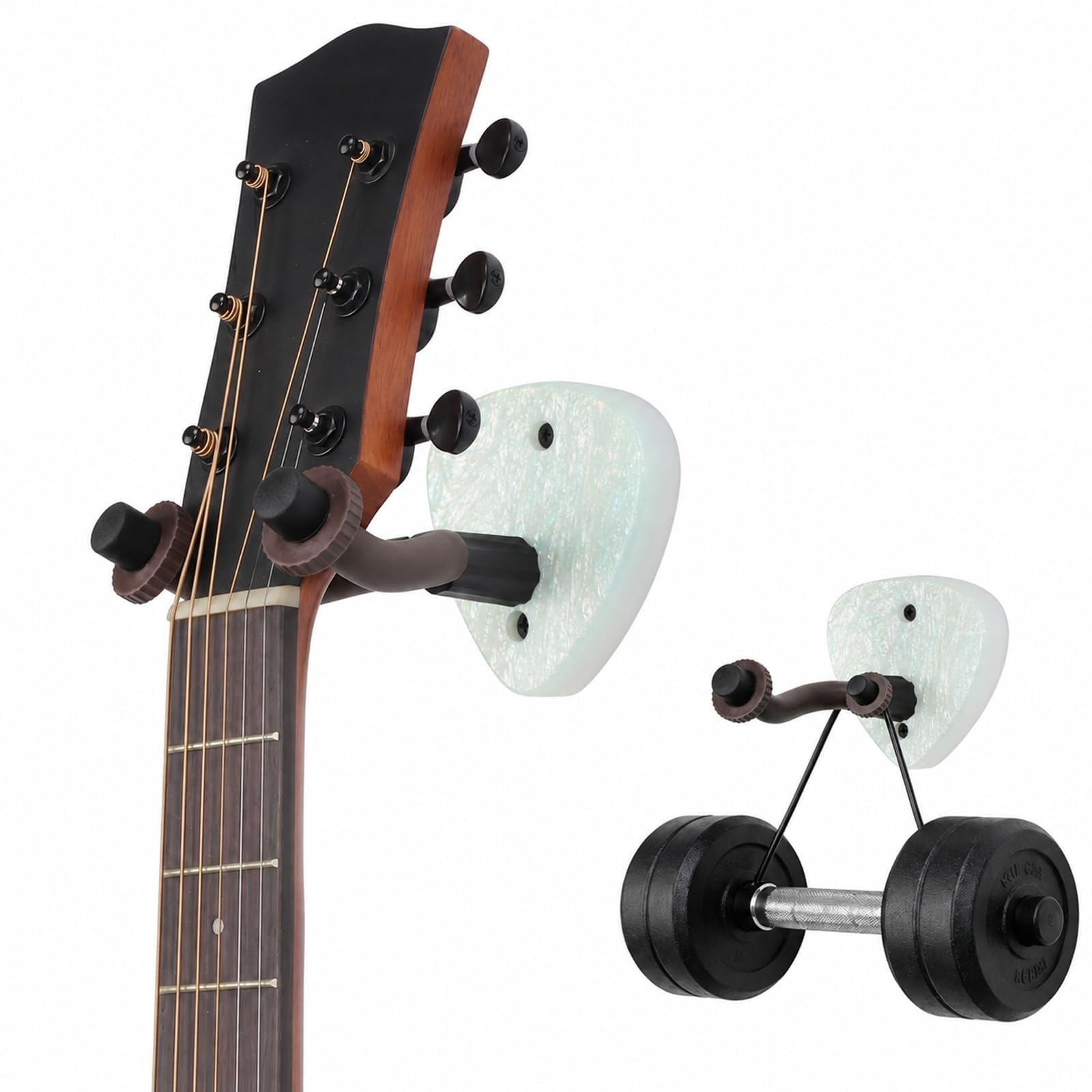 Tapsawp 2 Pack Colorful Plexiglass Guitar Wall Mount Hangers & String Swing Hanger, Heavy Duty Guitar Holder Hook Stand, Universal Fit for Acoustic Electric Bass, Ukulele Banjo