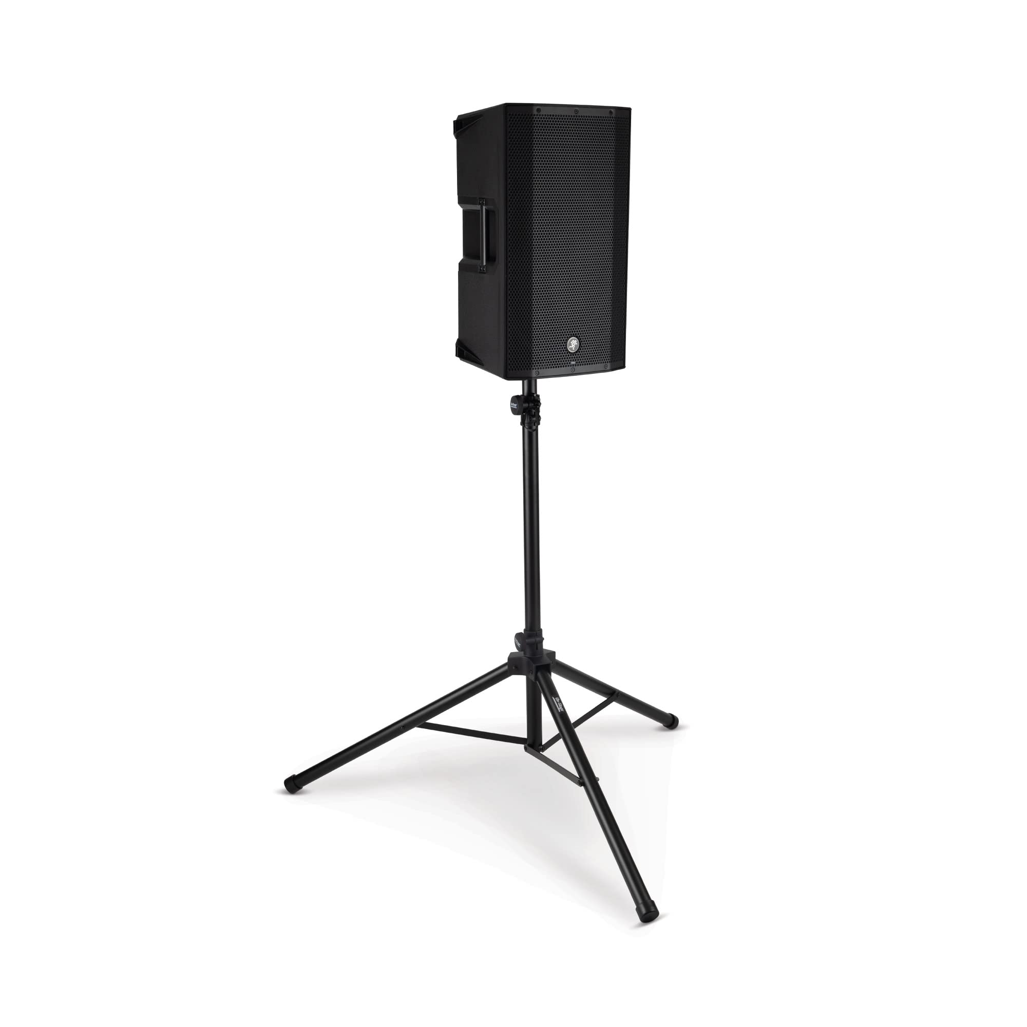 On-Stage SS7761B All-Aluminum Speaker Stand (Folding Portable Tripod Loudspeaker Stand, Nonslip Rubber Feet, Height Adjustable, Locking Pin, Mounts PA Speakers with 1 3/8″ or 1 1/2″ Sockets, Black)