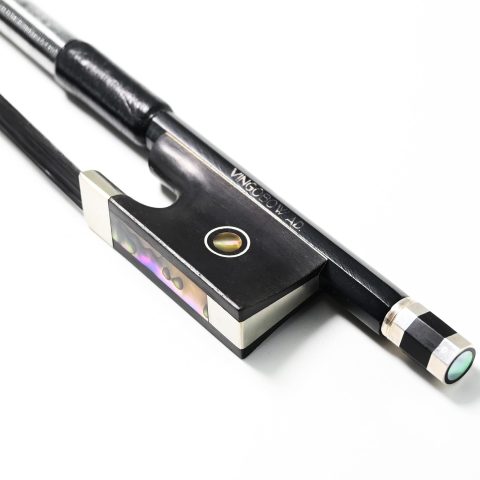 VINGOBOW 1/8 Size Carbon Fiber Violin Bow Straight with Greet Balance Open and Powerful Tone All Parts Professional Mounted