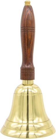 Engravable Solid Brass School Bell and Teacher Handbell (X-Large, Engraved)