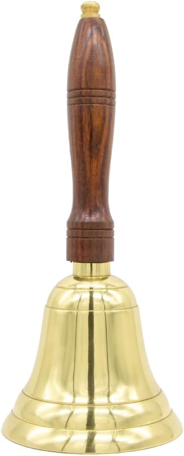 Engravable Solid Brass School Bell and Teacher Handbell (X-Large, Engraved)