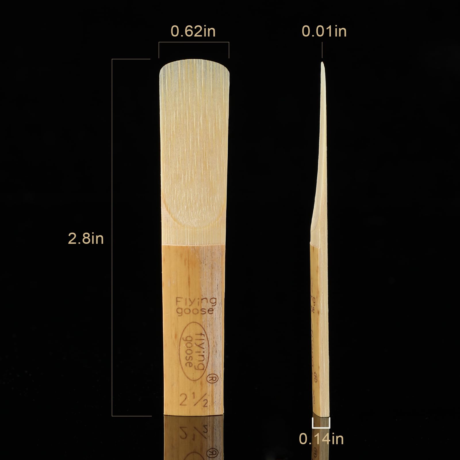 JEEUE Bb Clarinet Reeds Strength 2.5, 10 Pack Traditional Cane