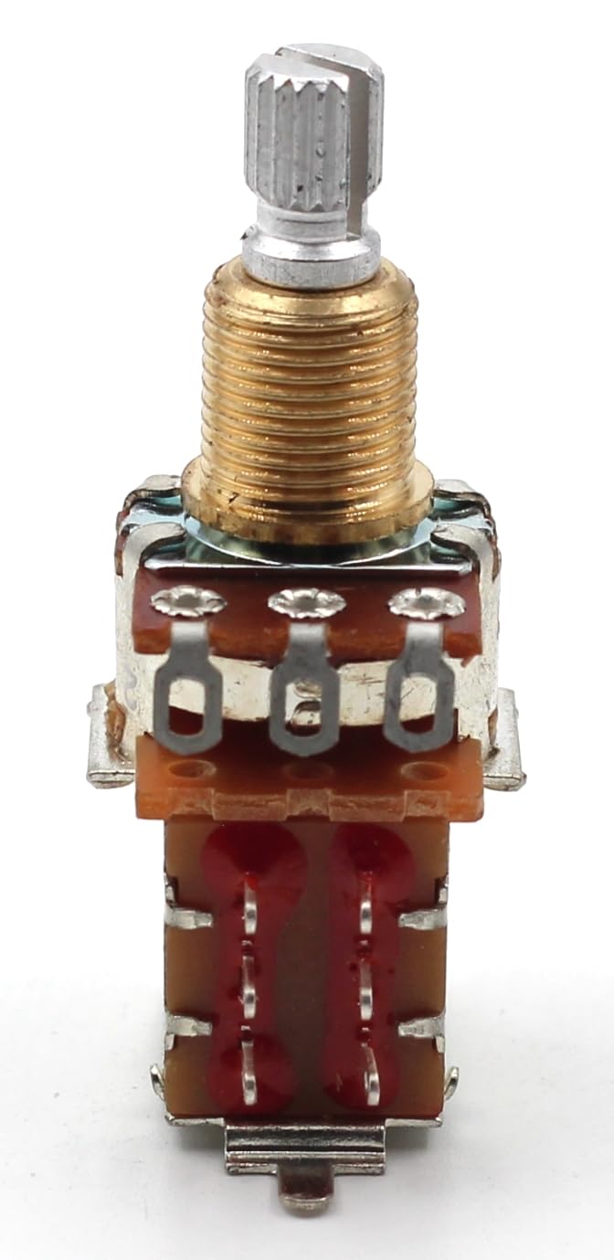 Bourns 250k Push Pull Potentiometer – Short Split Shaft, Audio Taper, DPDT, Low Friction Guitar Pot