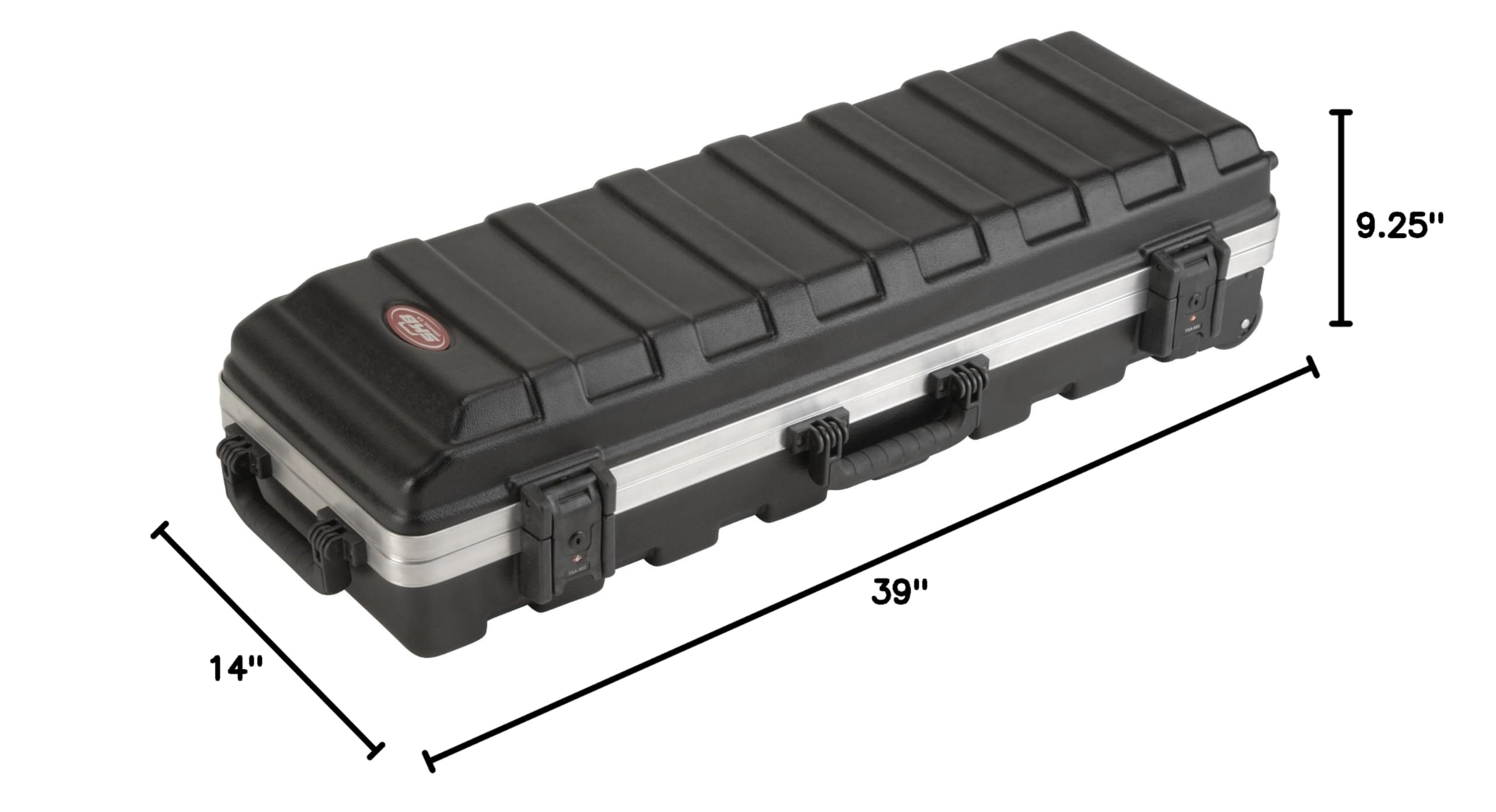 SKB Compact Stand Case 36-1/2 x 11-7/8 x 8-1/4 with Wheels & Straps, TSA Latches, Over molded Handle