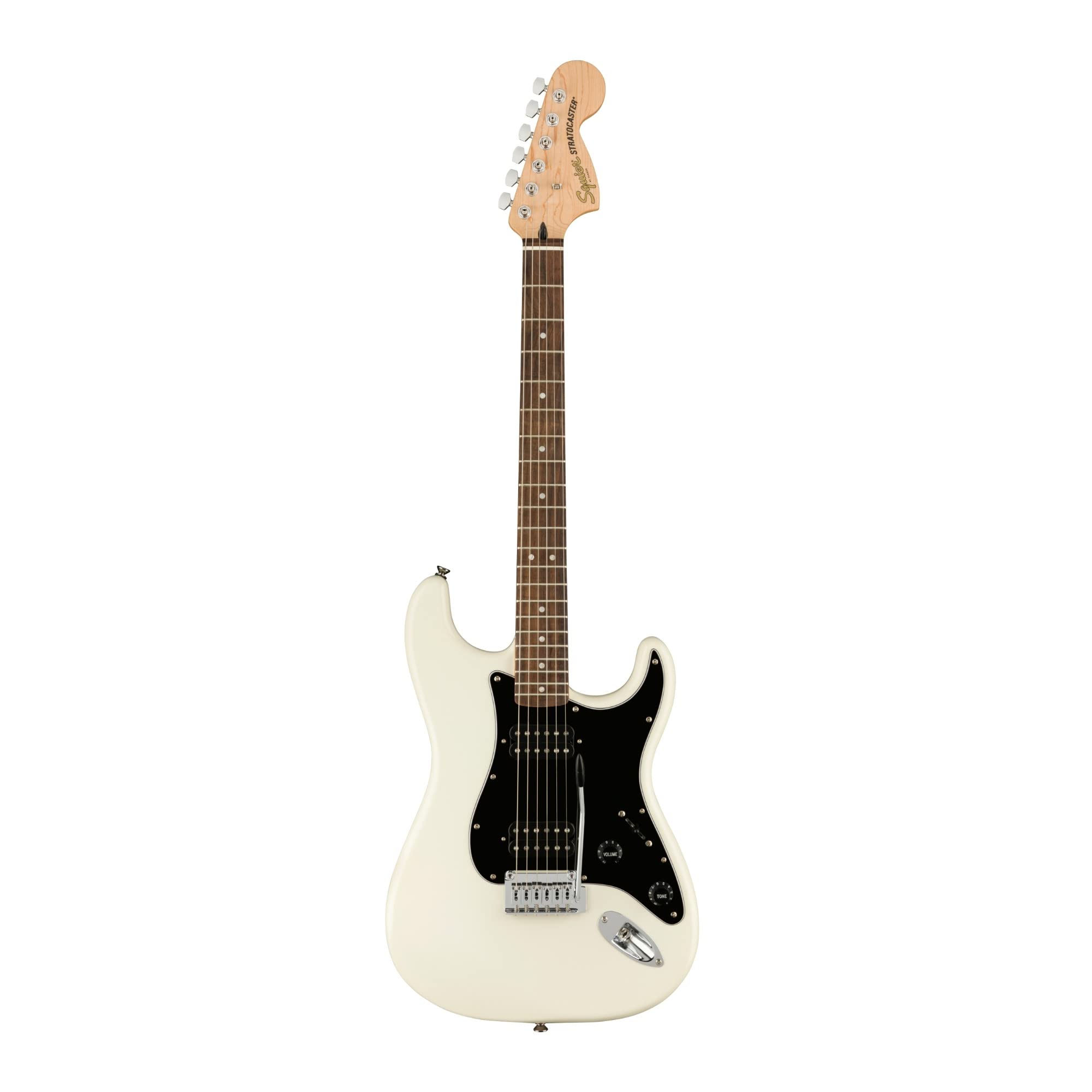Fender Squier Affinity Series Stratocaster Electric Guitar, Olympic White, Laurel Fingerboard