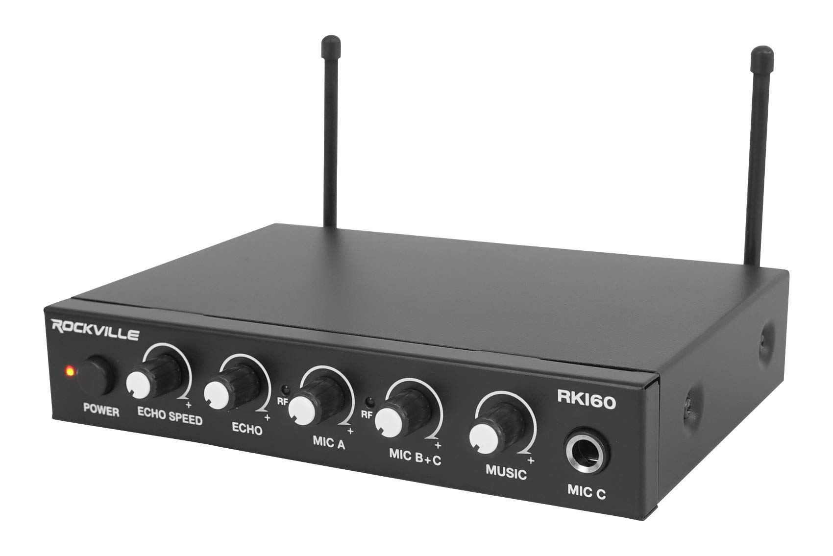 Rockville RKI60 Dual UHF Wireless Microphone Karaoke Interface and Mixer