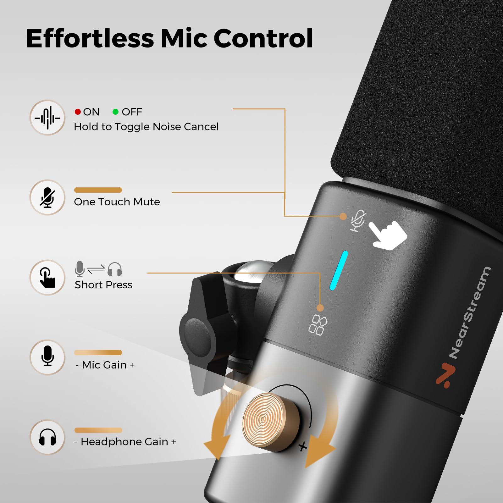 NearStream AM25X Gen3 USB/XLR Podcast Microphone for PC/Audio Mixer
