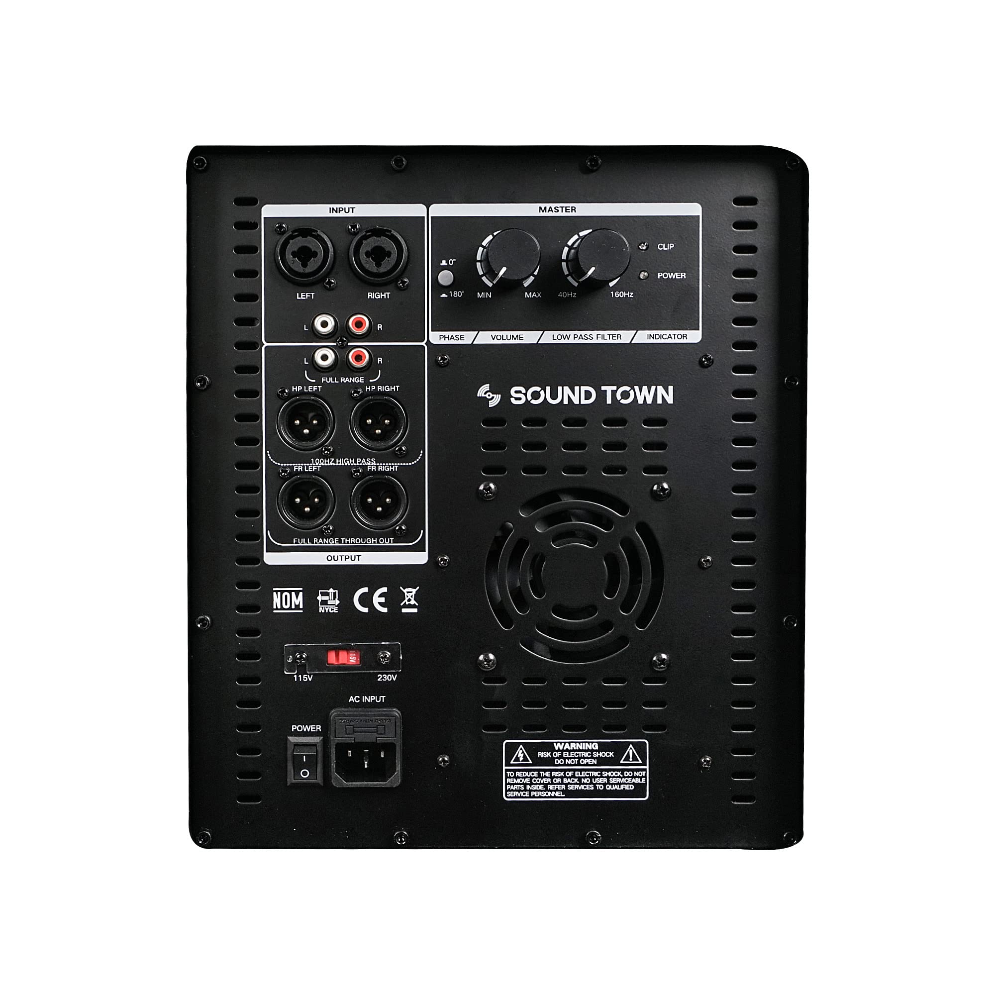Sound Town METIS Series 2400 Watts 18″ Powered PA/DJ Subwoofer with Class-D Amplifier, Birch Plywood, Black (METIS-PRO18AS)