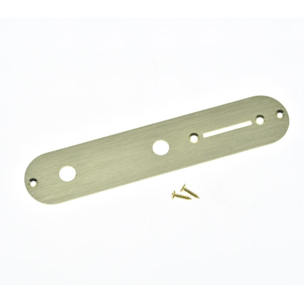 KAISH USA Specs Metal Aluminum Anodized Tele Control Plate with 3/8″ CTS Pot Holes for American/Mexican Telecaster Gold