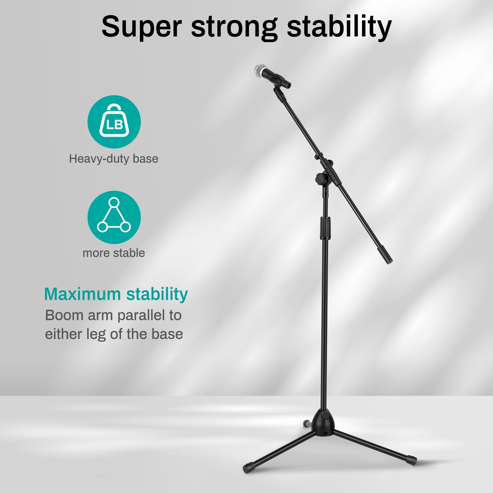AODSK Deluxe Tripod Mic Stand with Boom Arm&Twist Clutch (Upgraded Version)