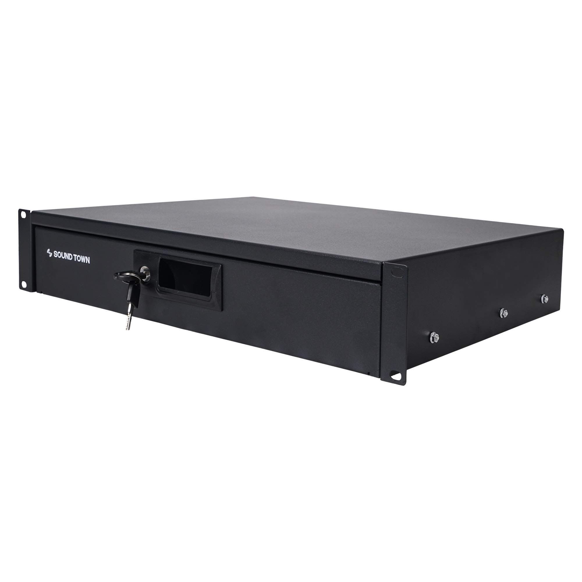 Sound Town 19-inch 2U Locking Rack Drawer, with Protection Foam (STRD-2D)