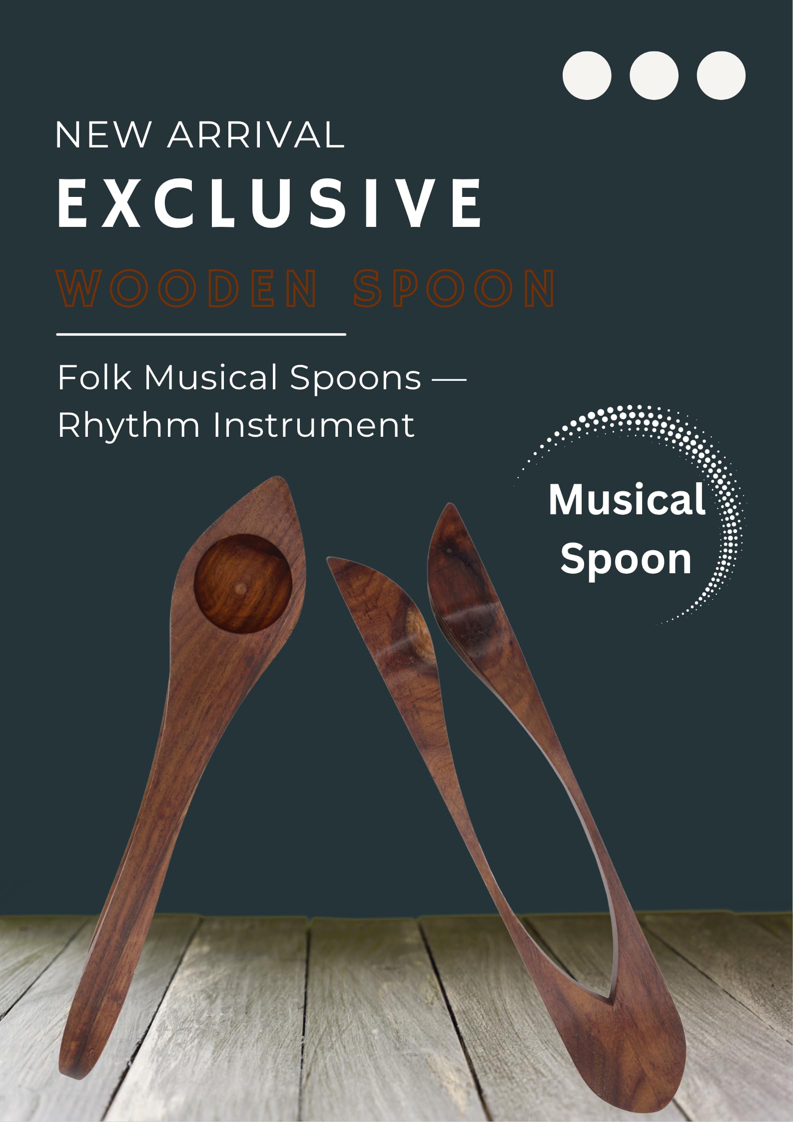 Musical Spoons for Percussion – Handcrafted 9″ Rosewood Rhythm Spoon Instrument for Folk & Celtic Music – Professional Percussion Instrument for Adults & Music Enthusiasts