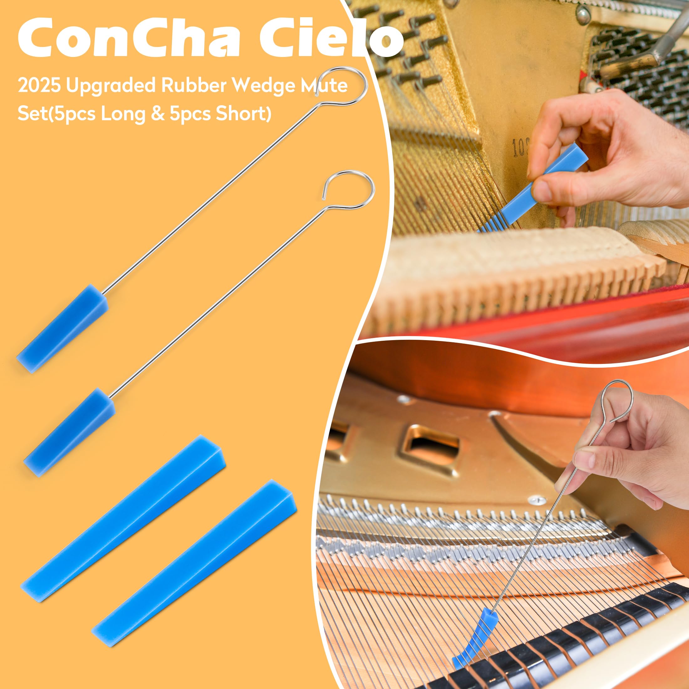 CONCHACIELO Professional Piano Tuning Kit: Universal Piano Tuning Tools Kit Set with Portable Case,Tuning Wrench, Wrench Fastener, Tuning Mute. for Tuning Beginner, Professional Tuner (Pro Set)