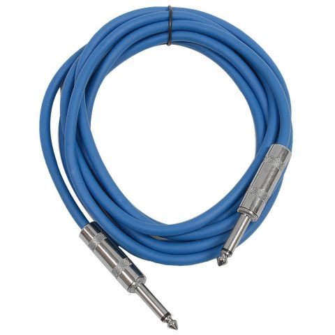Seismic Audio – SASTSX-10 – 10 Foot TS 1/4″ Guitar, Instrument, or Patch Cable Blue