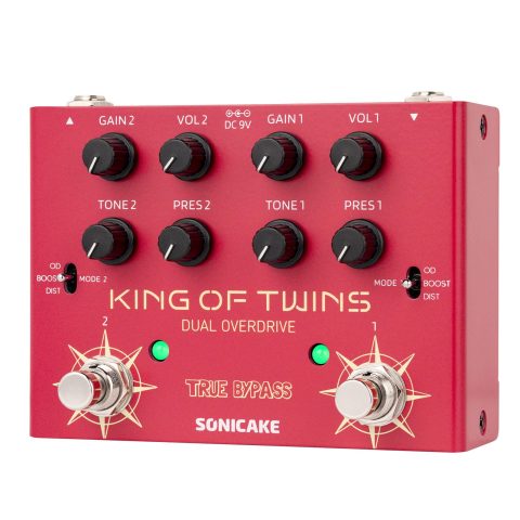SONICAKE Overdrive Guitar Pedal, Dual Channel 3 Mode – King of Twins QDS-08