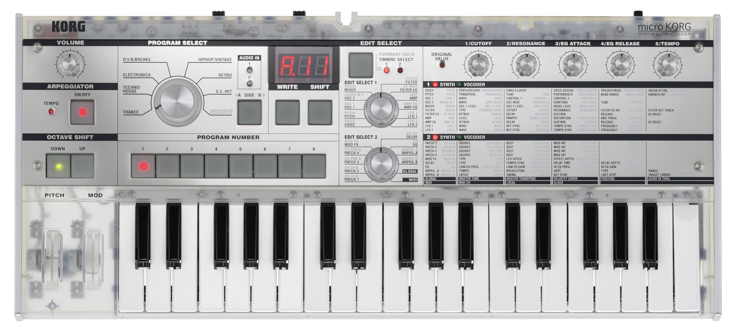 Korg – MicroKorg Crystal – Synthesizer/Vocoder – 20th-Anniversary Model