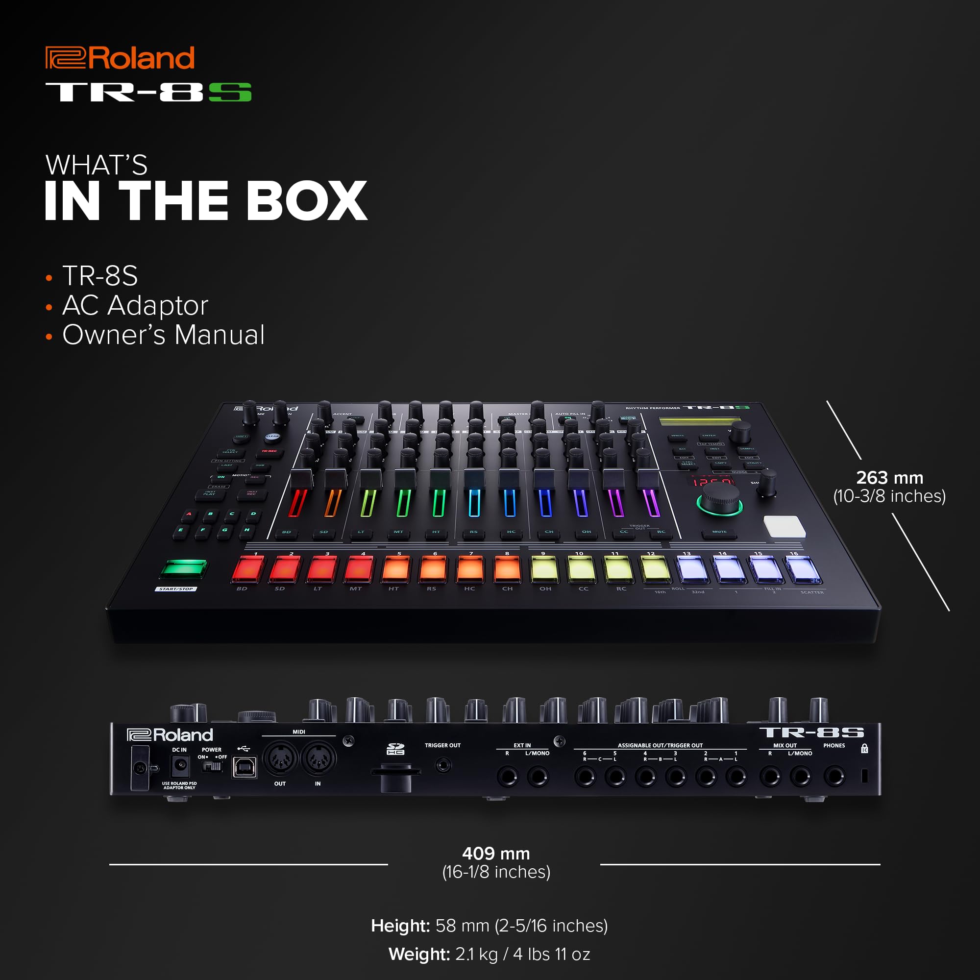 Roland TR-8S Rhythm Performer Advanced Drum Machine