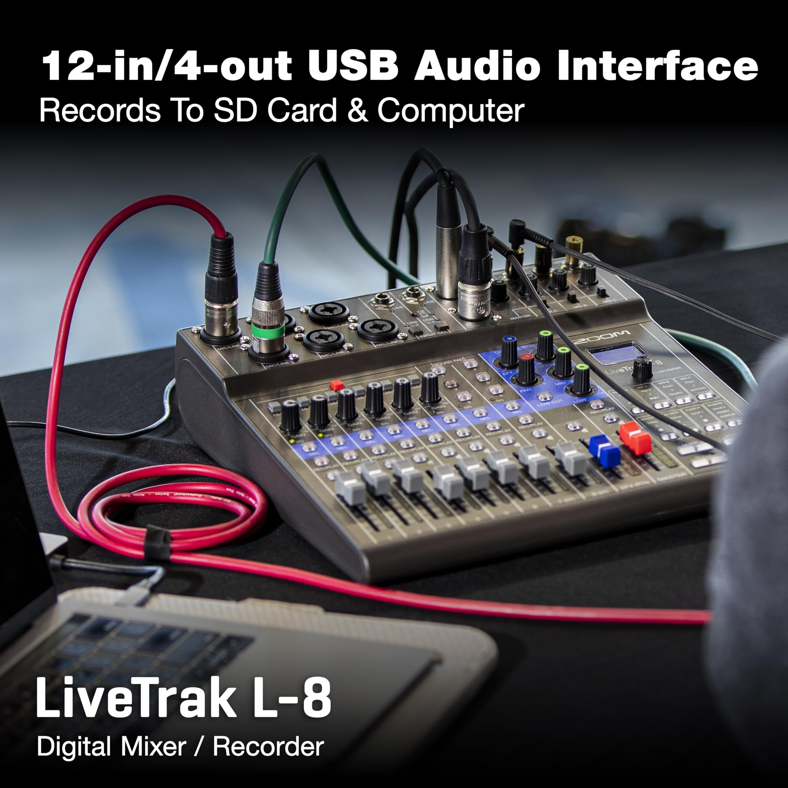 Zoom LiveTrak L-8 Battery Powered Mixer/Recorder for Musicians & Podcasters