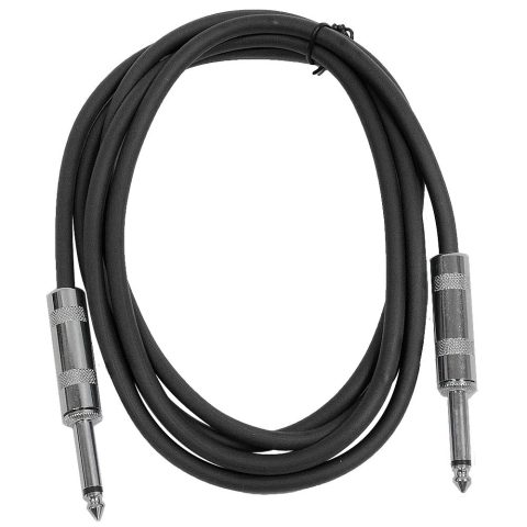 Seismic Audio – SASTSX-6 – 6 Foot TS 1/4″ Guitar, Instrument, or Patch Cable Black