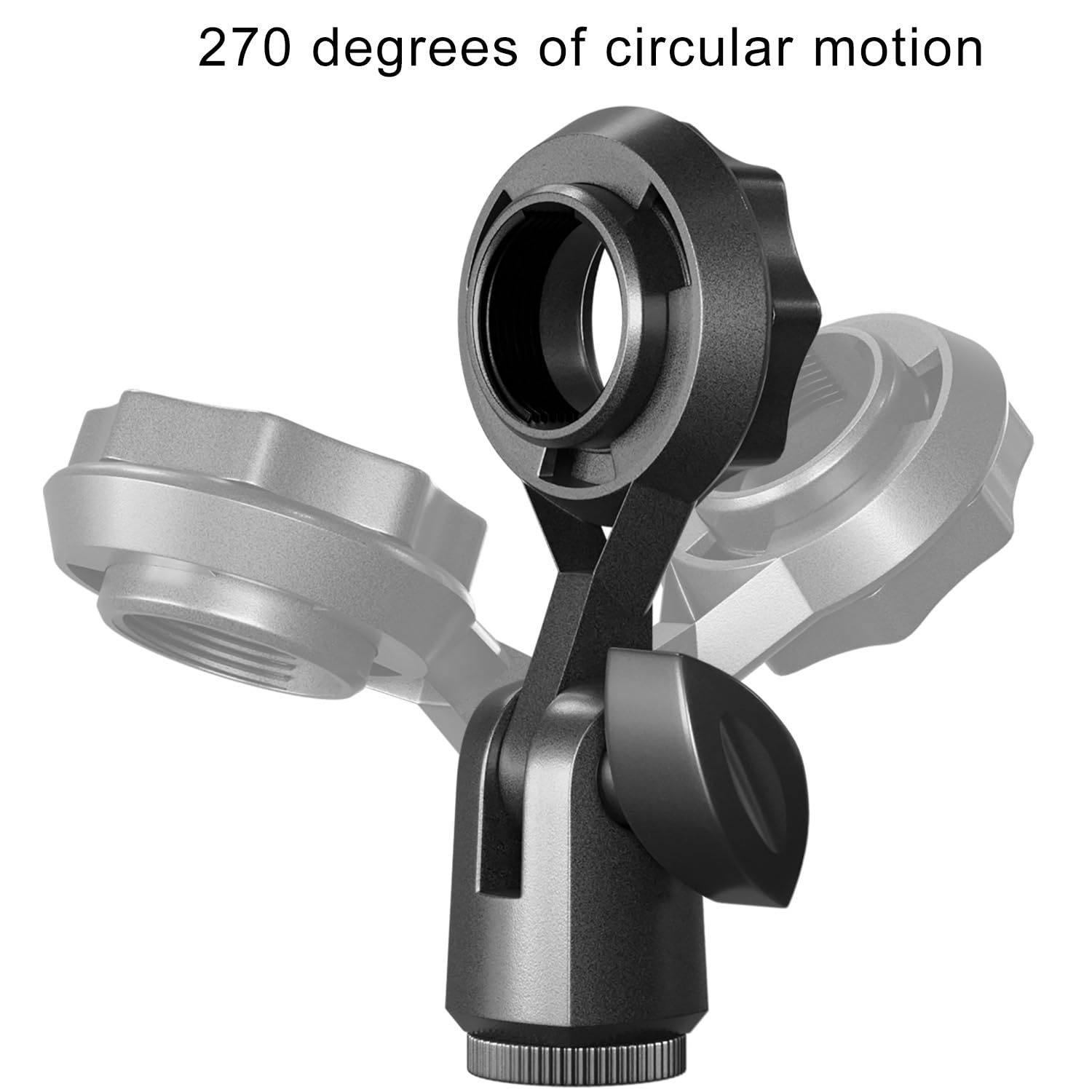 LUORNG Condenser Microphone Holder Standard Interface Thread Compatible with Stand Devices With 3/8 Conversion Nut Short Video Mic Clip Ferrule For 0.9-inch Portable Shockproof Microphone Stands