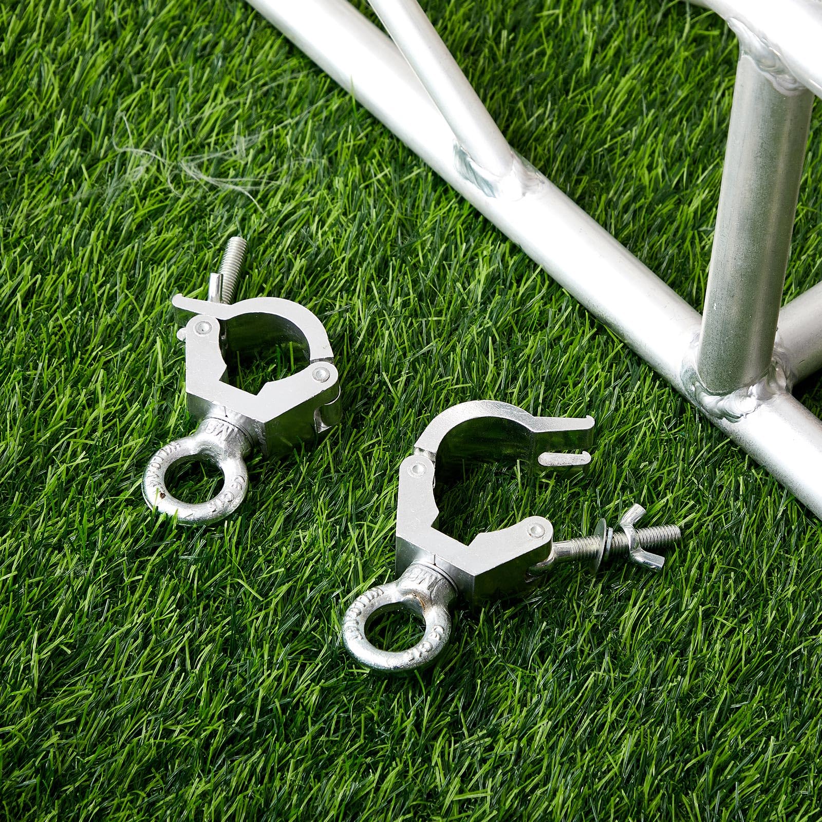 Pelopy 2 Pcs 1.25″ Truss Clamp with Eye Bolt for 32-35mm Truss Tube, Silver