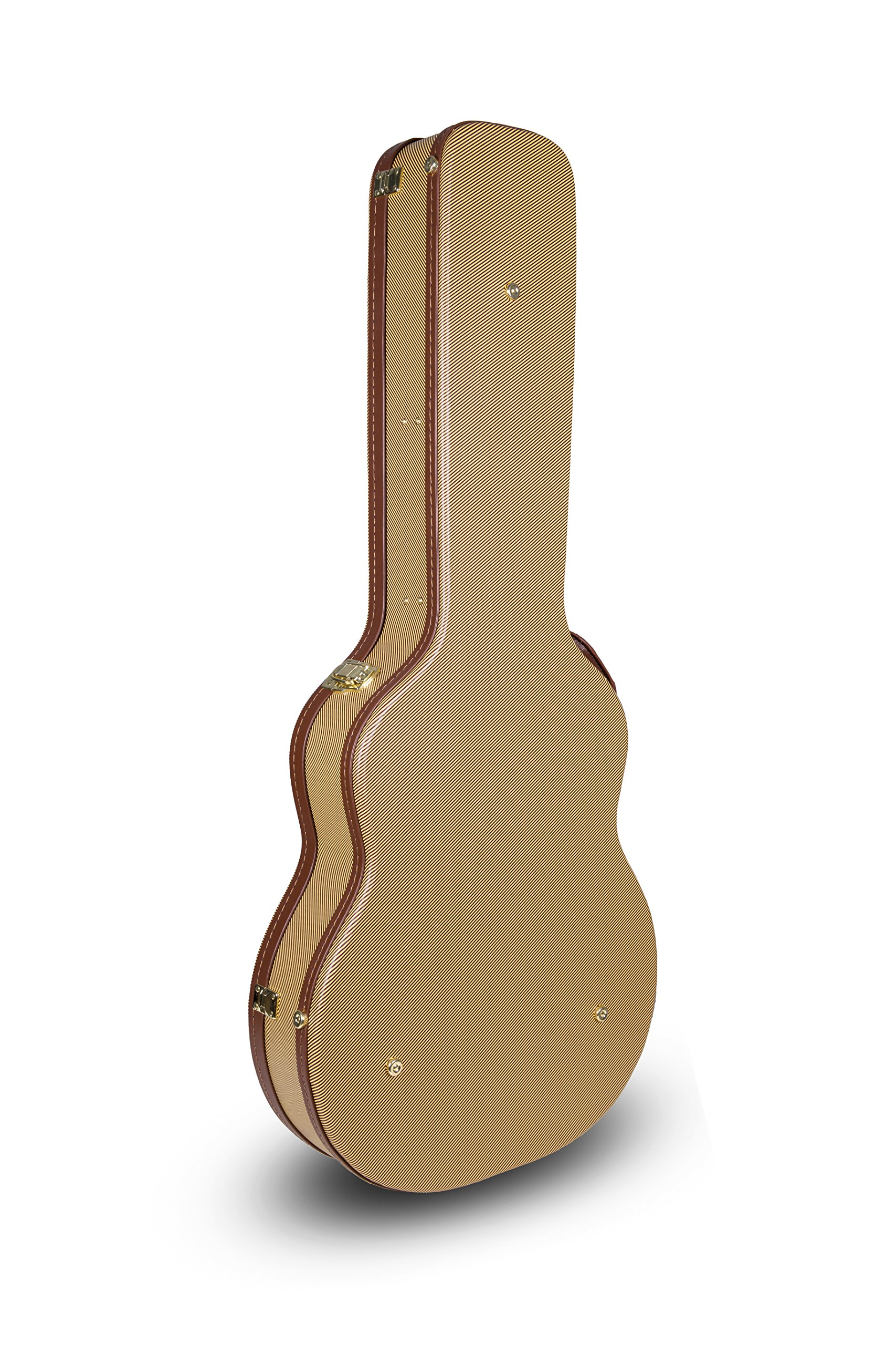 Crossrock Wooden Guitar Case -Fits 335 Style 6 Strings Semi-Hollow Electric Guitars -Vintage Hardware, Sponge Lining, Metal Feet, Storage Space-Black (CRW600SATW-2)
