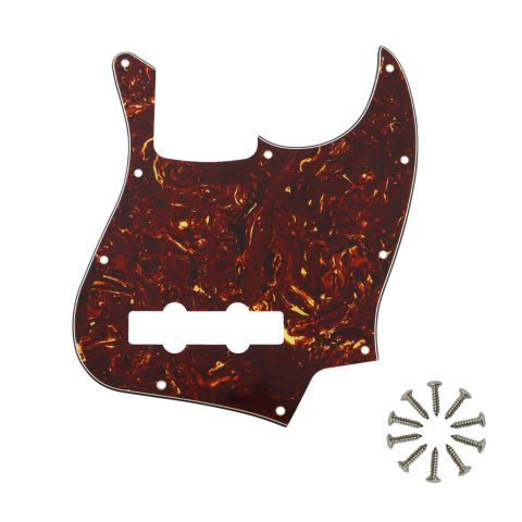 Phrilam 10-Hole Jazz Bass Pickguard for Fender 4 String Bass, Retro Turtle