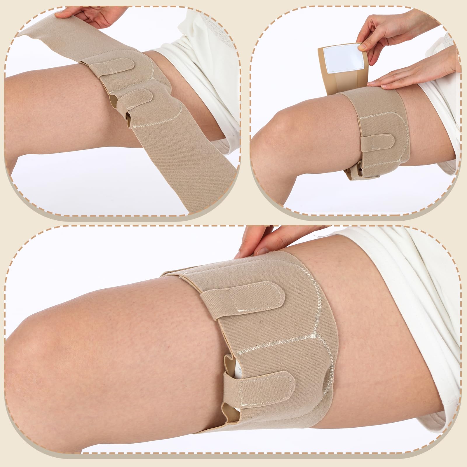 AceOrbit Thigh Microphone Straps Mic Transmitter Belts,Skin Color,2