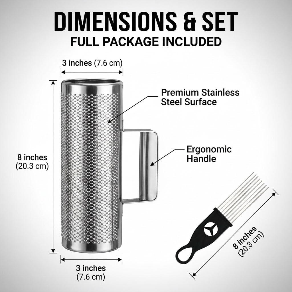 DOMG 8×3 Inch Stainless Steel Guiro Instrument with Scraper, Professional Metal Guira Dominicana Percussion Shaker for Merengue, Salsa, Bachata