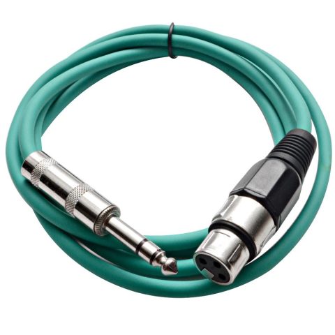Seismic Audio – SATRXL-F6 – Green 6′ XLR Female to 1/4″ TRS Patch Cable