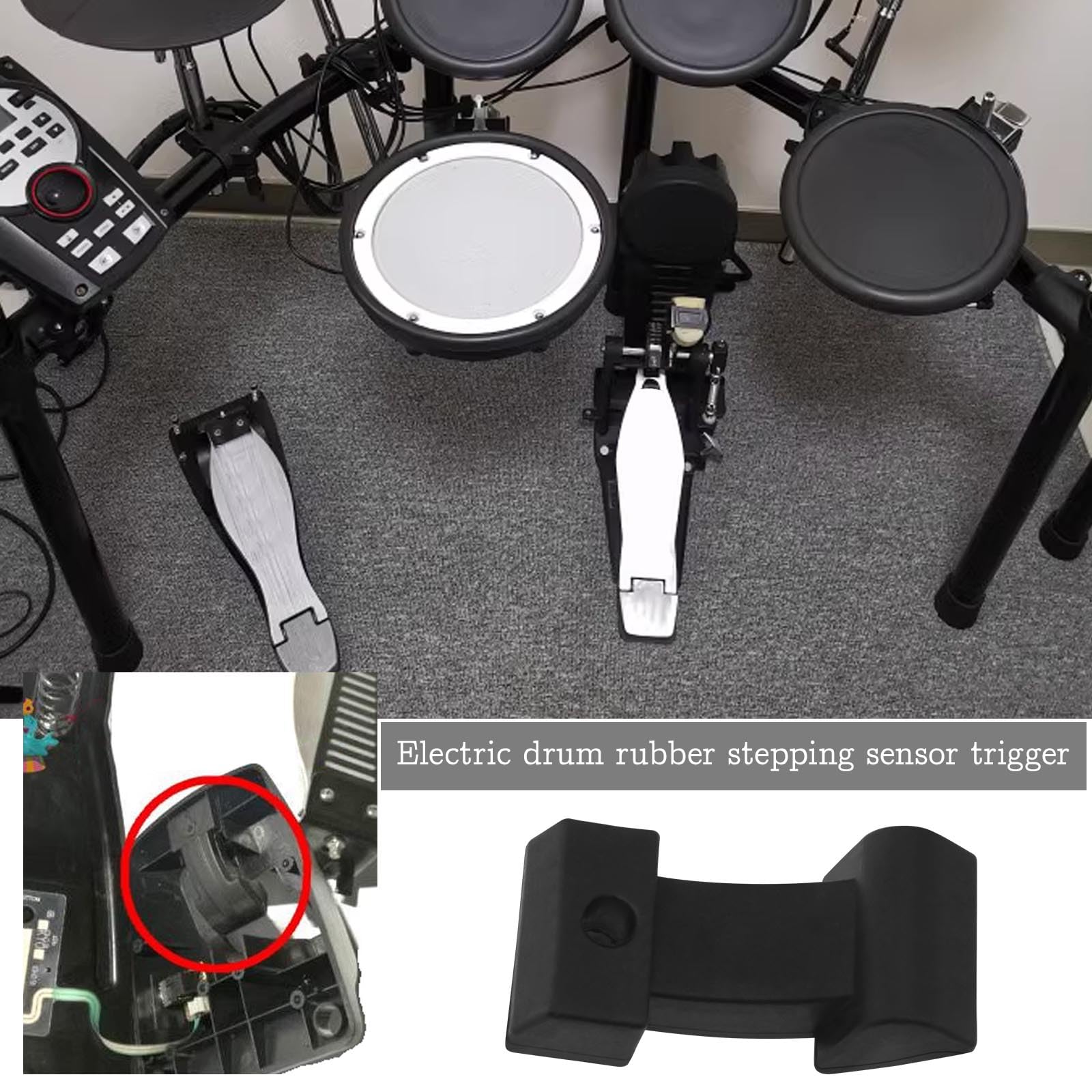 Micro Traders Electronic Drums Actuator Pedal Rubber Pad Compatible With Roland FD-8 TD-1 TD4 TD9 TD11 TD15 TD17 Hi Hat Sensor Trigger Rubber Pad Replacement Part