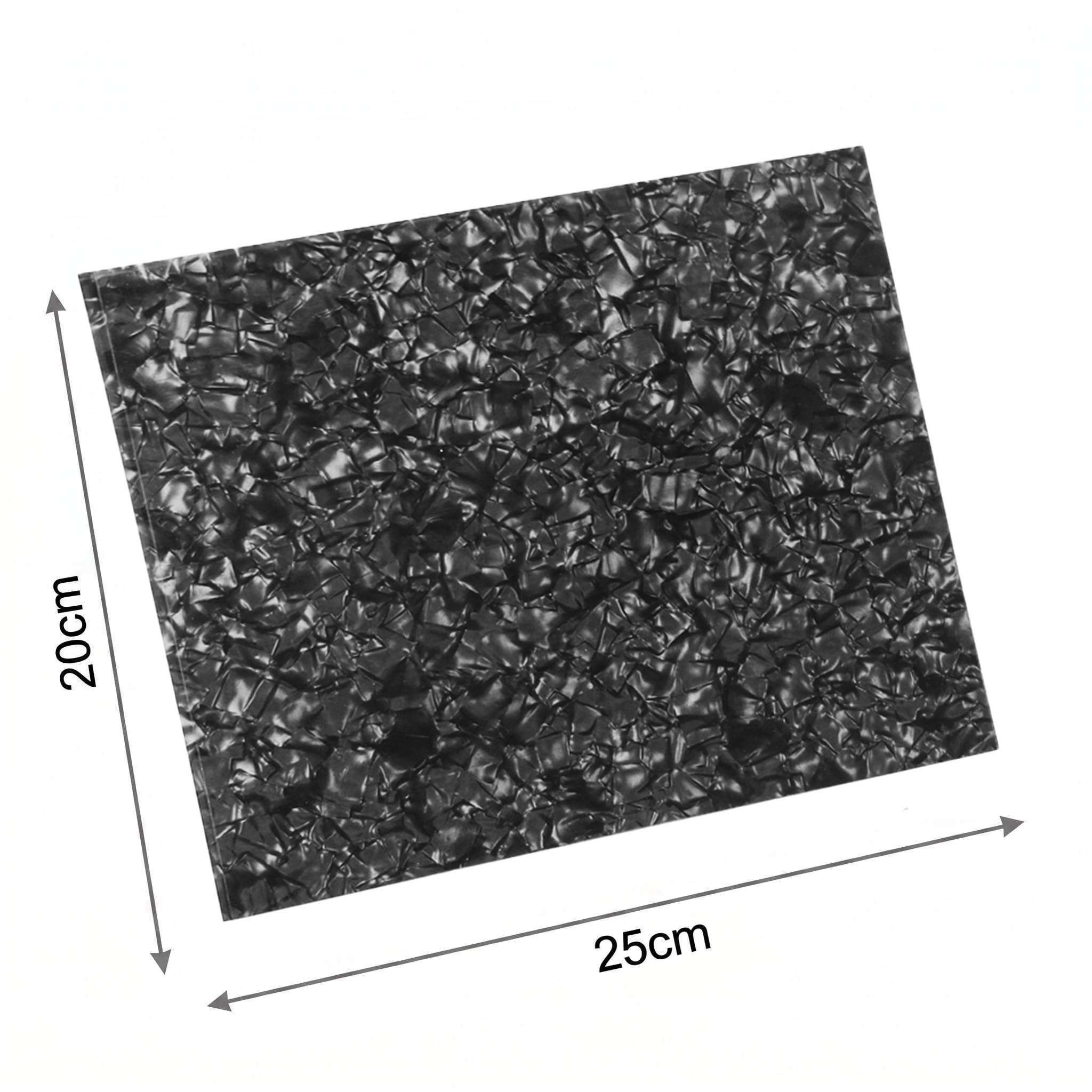 25x20cm Self-Adhesive Acoustic Guitar Pickguard Sheet, Blank DIY Scratch Plate Material Black Pearl