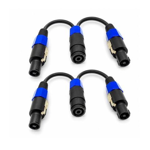 KOOKFJLLZ Speakon Y Cable Splitter (1 Female to 2 Male) – Professional Audio PA/DJ Speaker Cable 2-Pack
