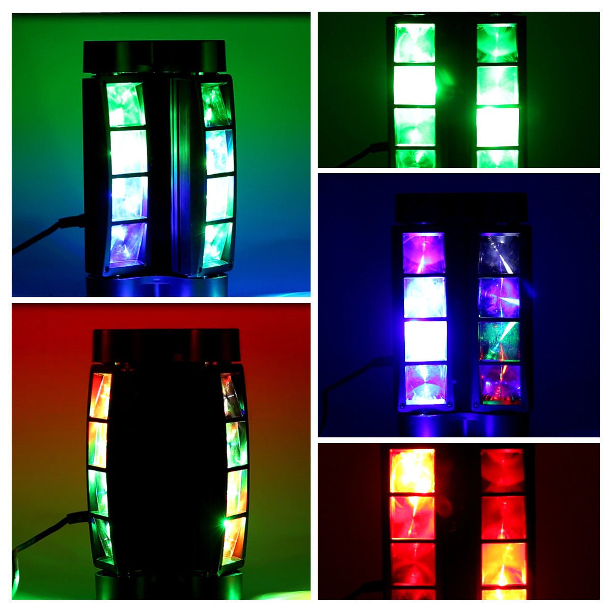 JCYW FLODY 8x10W Spider Moving Head DJ Light, RGBW LED Stage Light 2 Packs